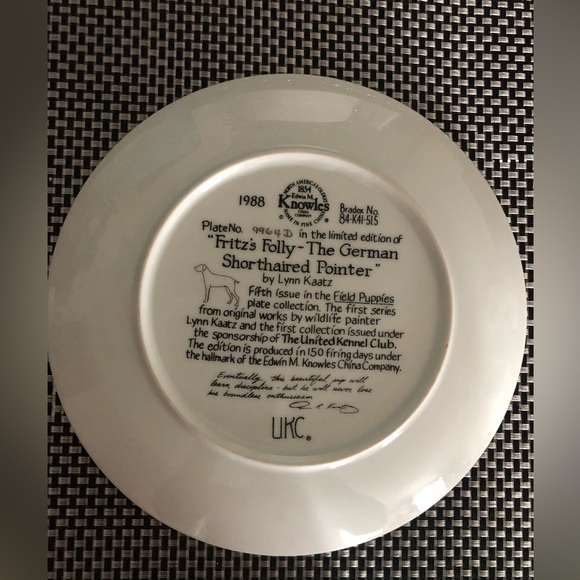 The Weimaraner & Fritz’s Folly-The German Shorthaired Pointer Collector Plates - Picture 6 of 10